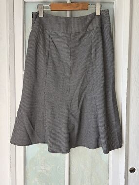 Lindor Black & White Houndstooth Flare Skirt Size 12